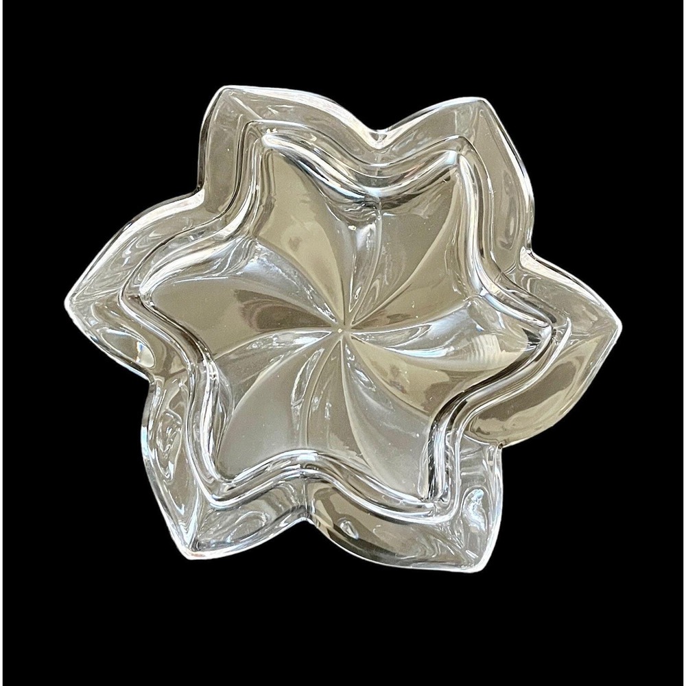 Vintage Full Lead Crystal Star Shaped Trinket‎ Dish w/ Lid Bavaria W. Germany - Picture 10 of 11